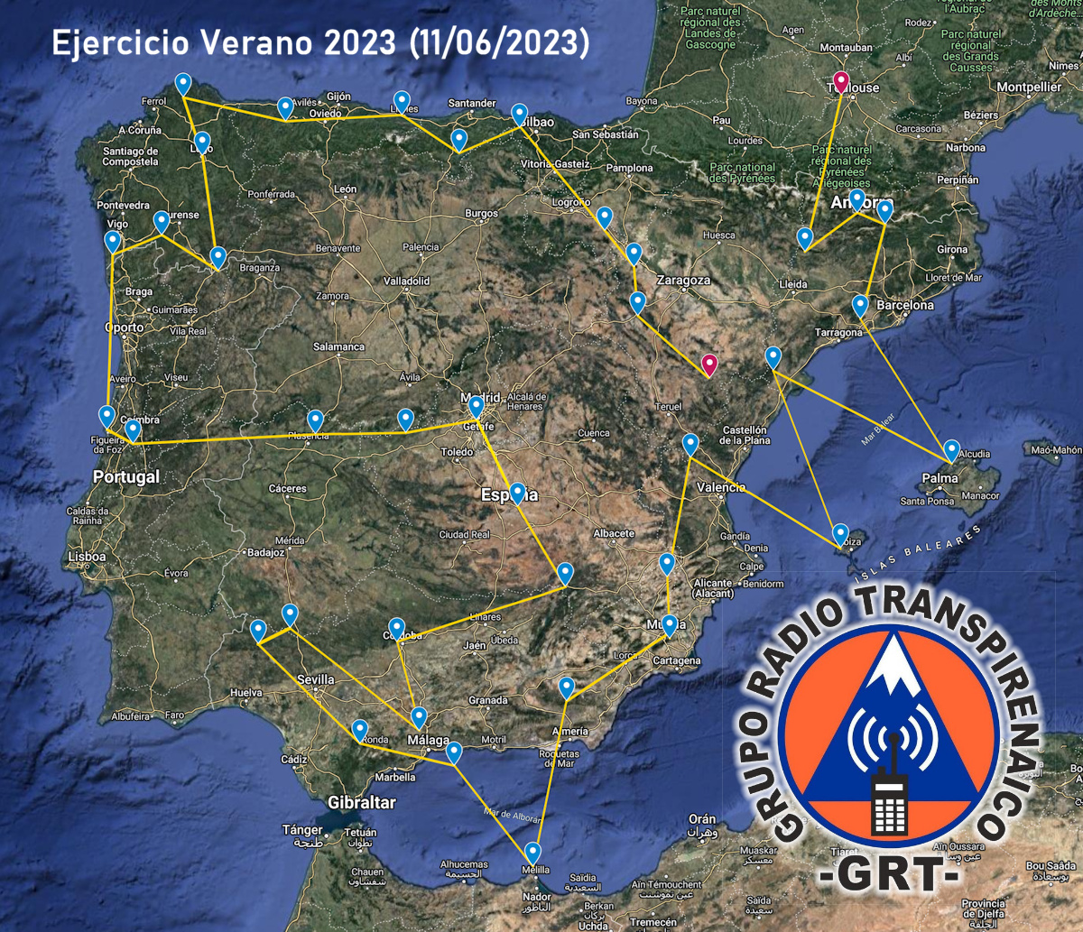 Mapa del ejercicio GRT Verano 2023.